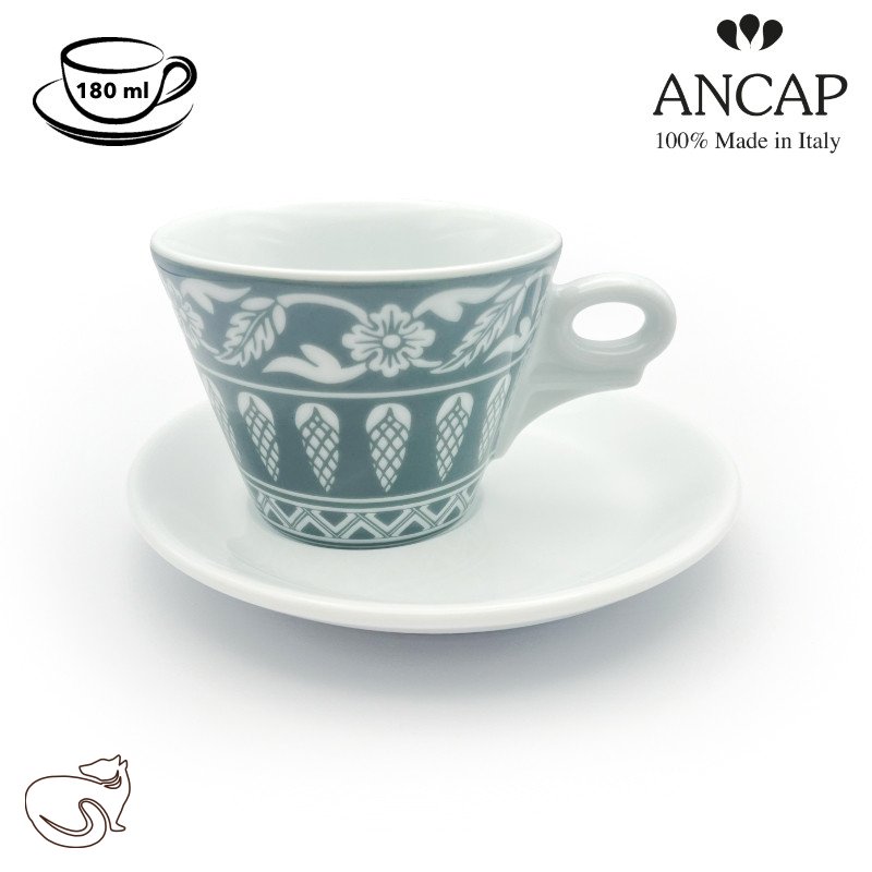 dAncap - Чашка Profumi для капучіно з блюдцем, конус, 180 мл
