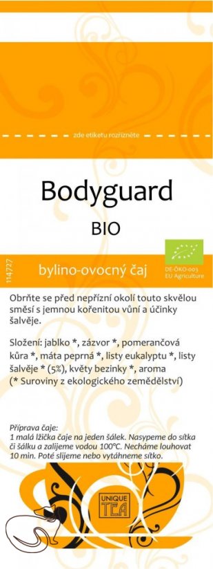 Bodyguard BIO – bylinný čaj aromatizovaný, min. 50g