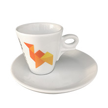 dAncap - Чашка з блюдцем для еспресо Tangram, птах, 70 мл