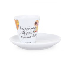 dAncap - šálka s podšálkou espresso Happy Life, slnečnica