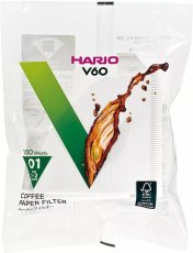 Hario - V60-01, Papírové filtry na dripper, bělené, 100 ks