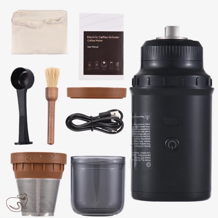 kawio - travel electric grinder + strainer, 1 set