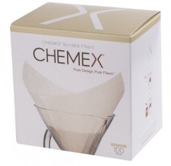 Chemex FS-100 паперовий фільтр квадратний білий на 6,8,10 чашок (100 шт)