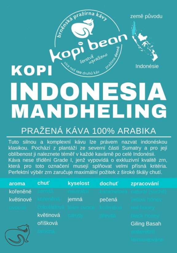 Kopi Indonesia Mandheling Grade I - свіжообсмажена кава, хв. 50г