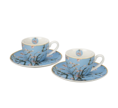 Duo - 2 porcelánové espresso hrnky s podšálky Almond Blossom, 110 ml