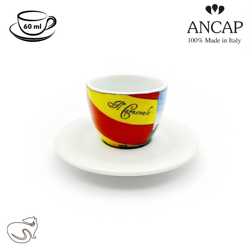 dAncap - šálek s podšálkem espresso Venezia, karneval, 60 ml
