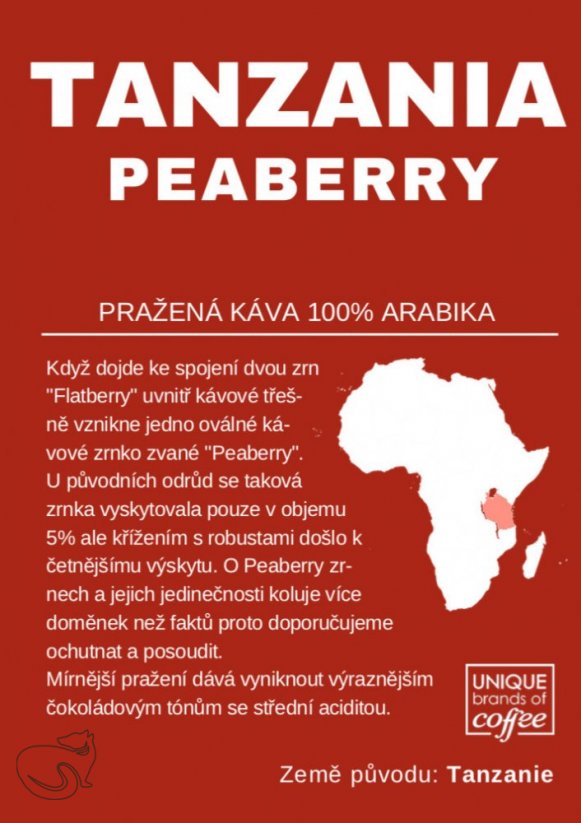 Tanzania Peaberry - freshly rosted coffee, min 50g