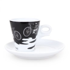 dAncap - šálka s podšálkou espresso Italia in Bici, rieka, 70 ml