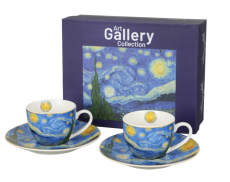 Duo - 2 porcelain espresso cups with saucers Starry Night - V. van Gogh, 110 ml